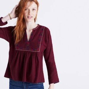 embroidered bohème popover shirt